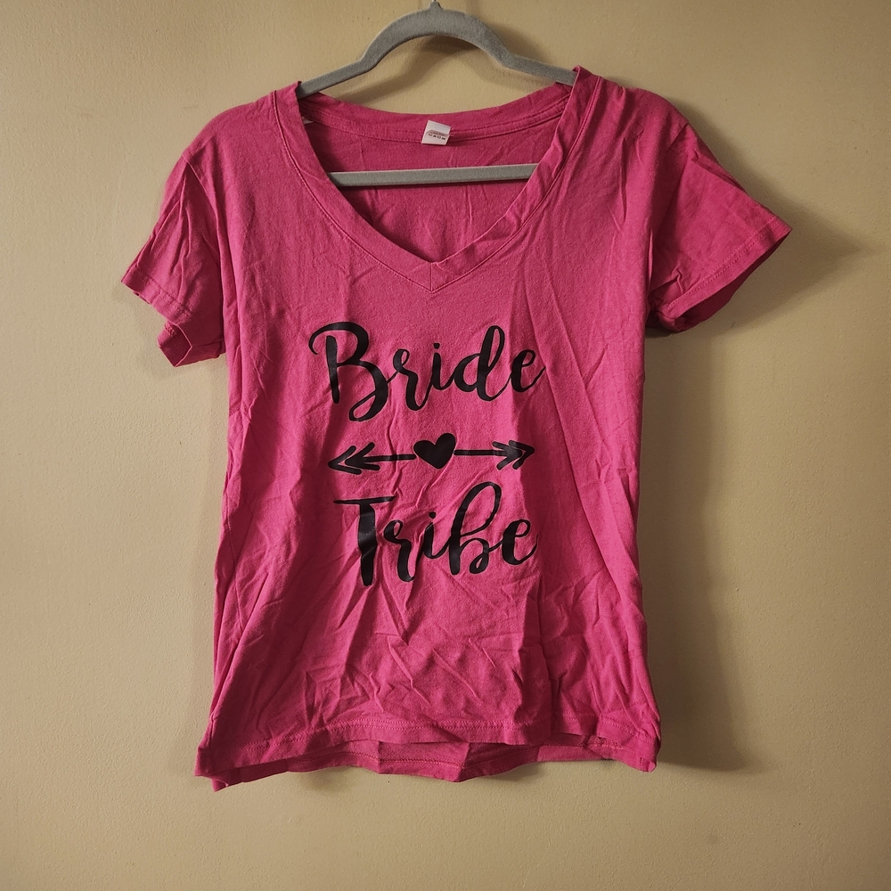 Tultex Pink 'Bride Tribe' Women's Short Sleeve Tee
